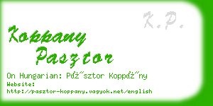 koppany pasztor business card